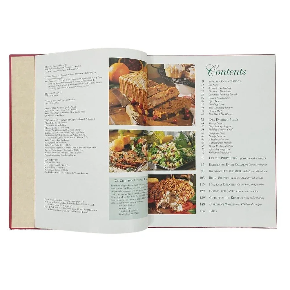 Christmas With Southern Living Cookbook Volume 3 Hardcover 1999 Oxmoor House